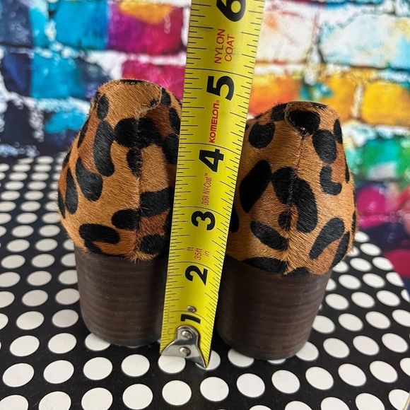 Sole Society Pumps Andorra Leopard Block Heel Shoes 9M Animal Fur - Picture 2 of 10